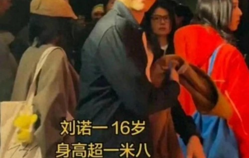 刘烨16岁儿子现身父亲新片首映礼，身高近190，颜值融合父母优点